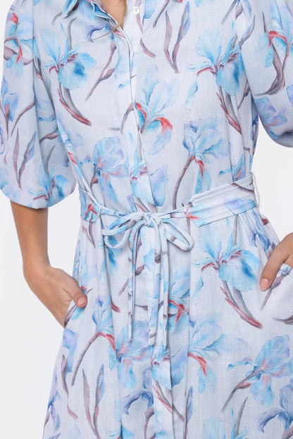 Alice Dress Short Sleeve (Blue Flower)