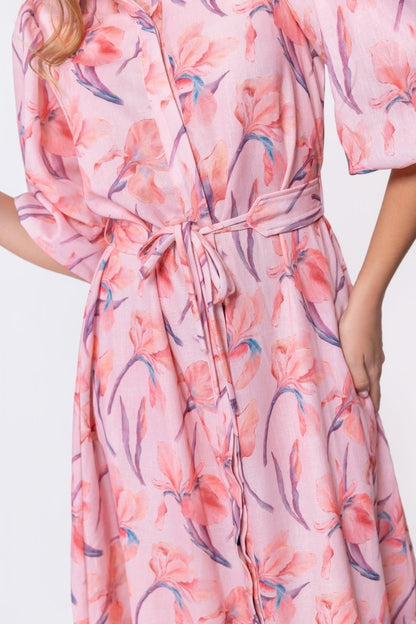 Alice Dress Short Sleeve (Peach Flower)