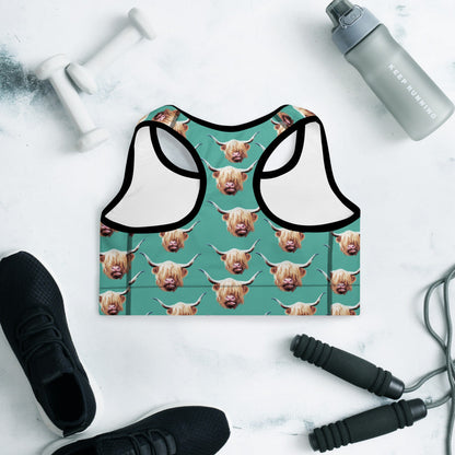 Highland Cow Sports Bra