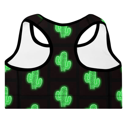 Neon Cactus Padded Sports Bra