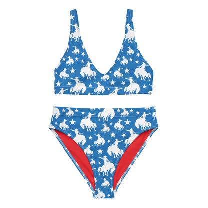 Baha Ranch Yeehaw Blue Rodeo Cowboy Bikini