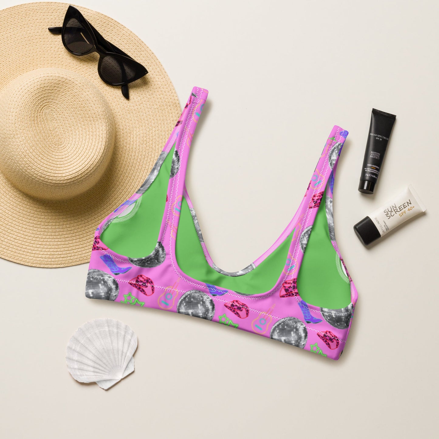 Baha Ranch Yeehaw Disco Cowgirl Bikini Top