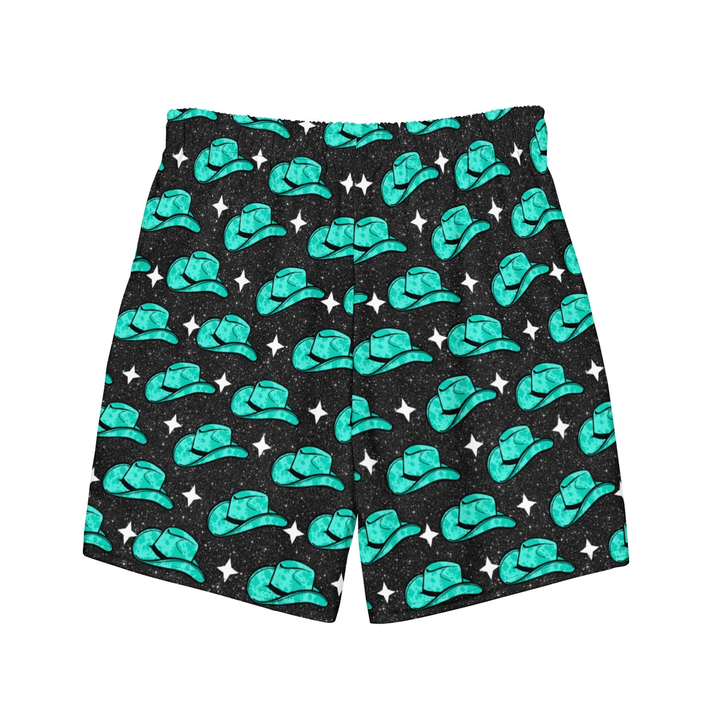 Baha Ranch Yeehaw Turquoise Hat Men's Swim Trunks
