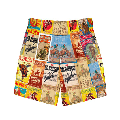 Baha Ranch Yeehaw Rodeo Poster Men's Swim Trunks