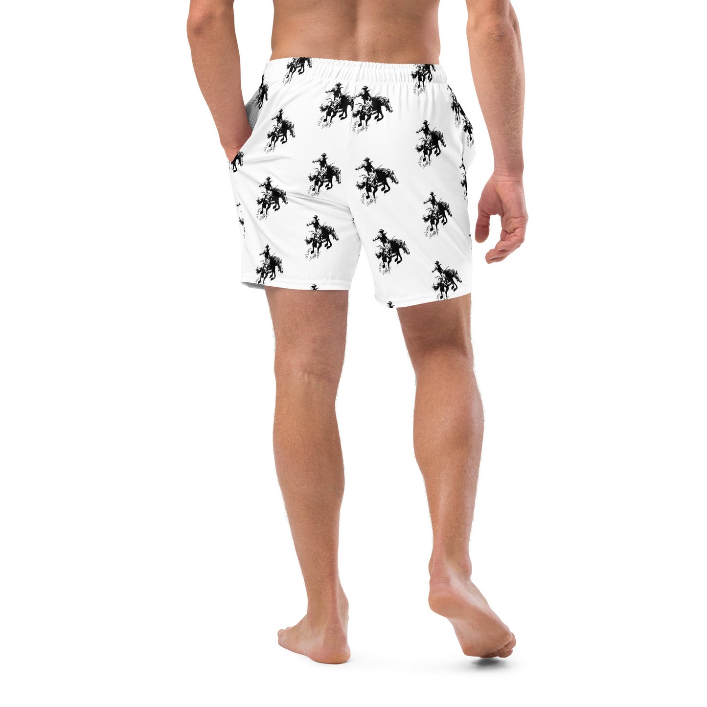 Baha Ranch Yeehaw Rodeo Bronc Men's Swim Trunks