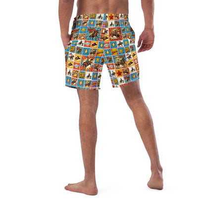 Baha Ranch Yeehaw Comic Corral Rodeo Swim Trunks