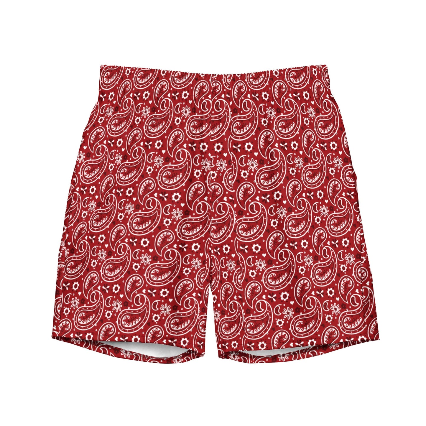 Baha Ranch Yeehaw Red Bandana Men's Swim Trunks
