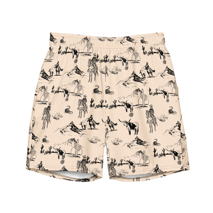 Baha Ranch Yeehaw Cowboy Ranch Men's Swim Trunks