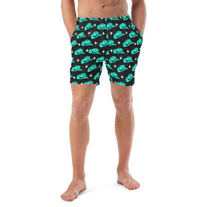 Baha Ranch Yeehaw Turquoise Hat Men's Swim Trunks