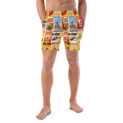 Baha Ranch Yeehaw Rodeo Poster Men's Swim Trunks