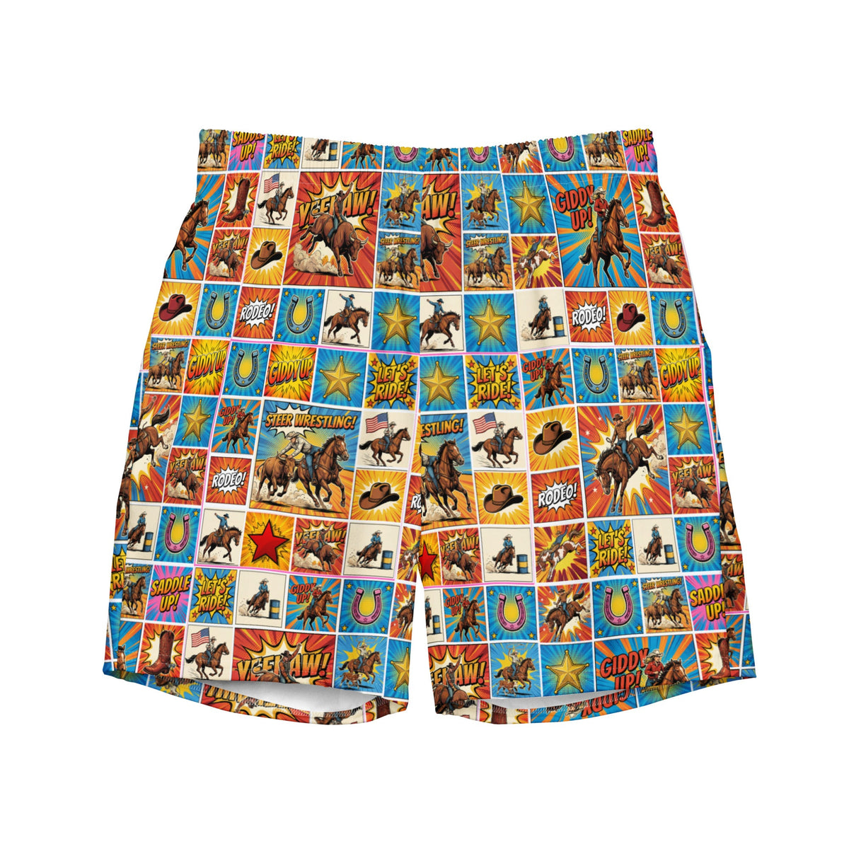 Baha Ranch Yeehaw Comic Corral Rodeo Swim Trunks
