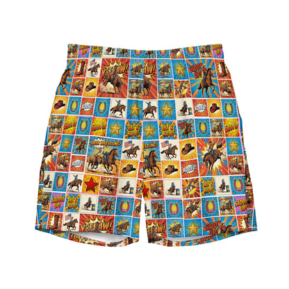 Baha Ranch Yeehaw Comic Corral Rodeo Swim Trunks