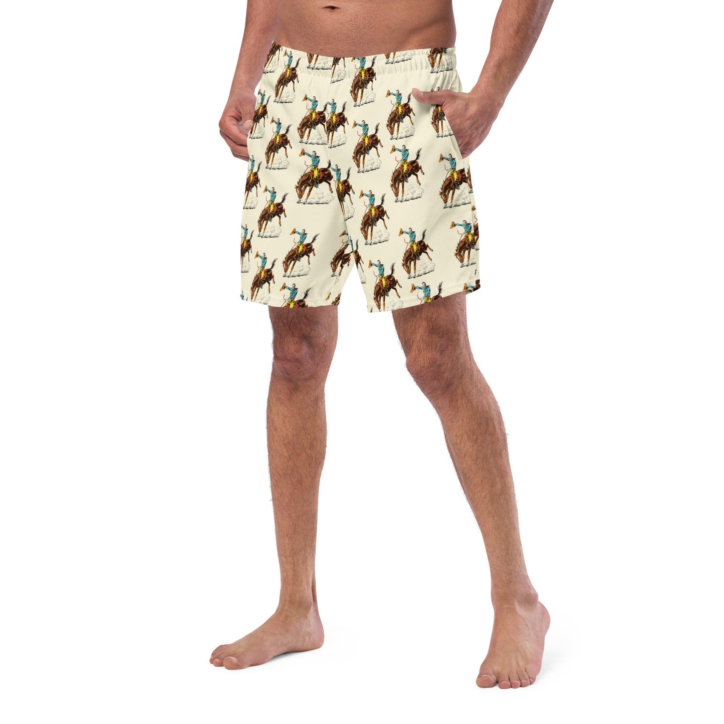 Baha Ranch Yeehaw Vintage Rodeo Men's Swim Trunks
