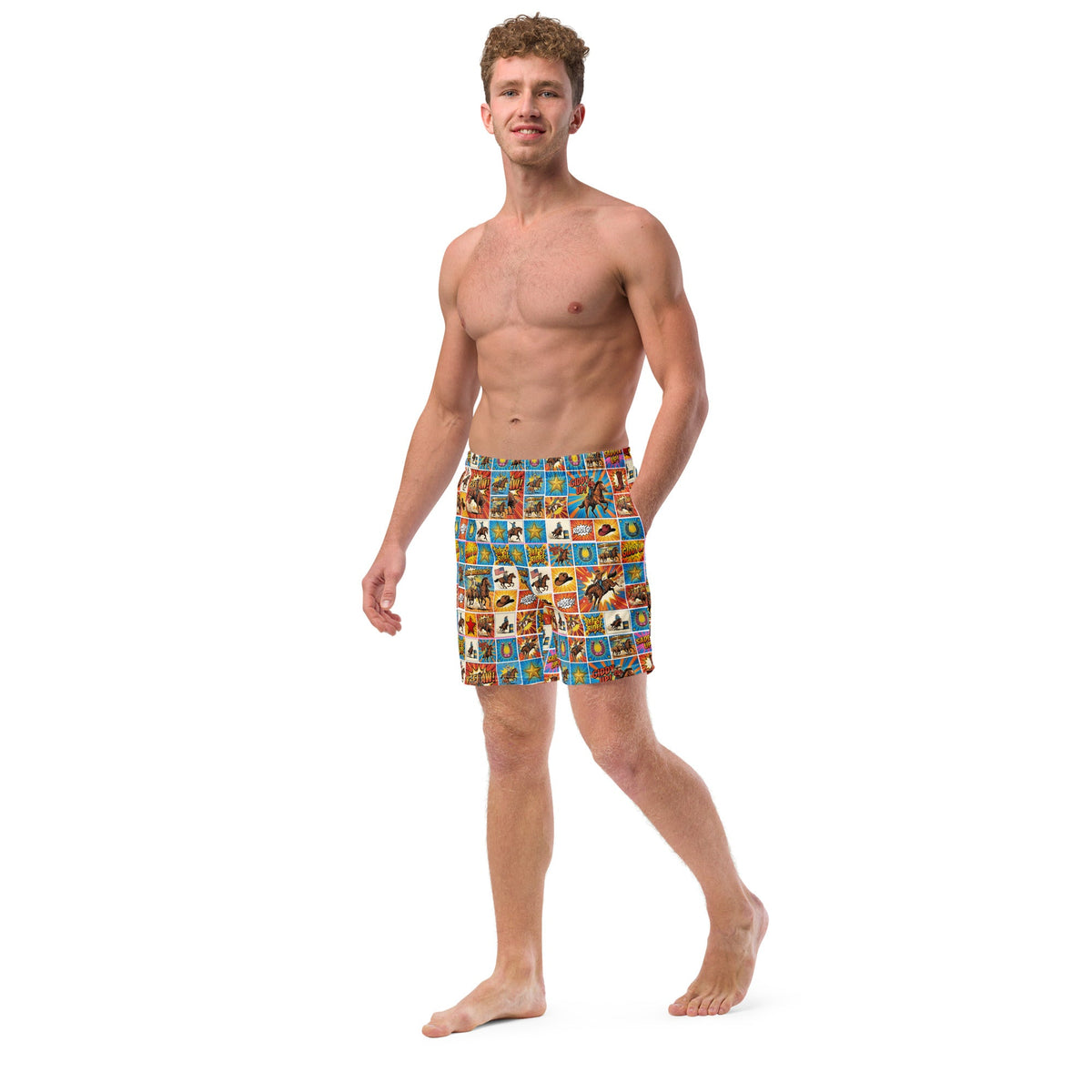 Baha Ranch Yeehaw Comic Corral Rodeo Swim Trunks