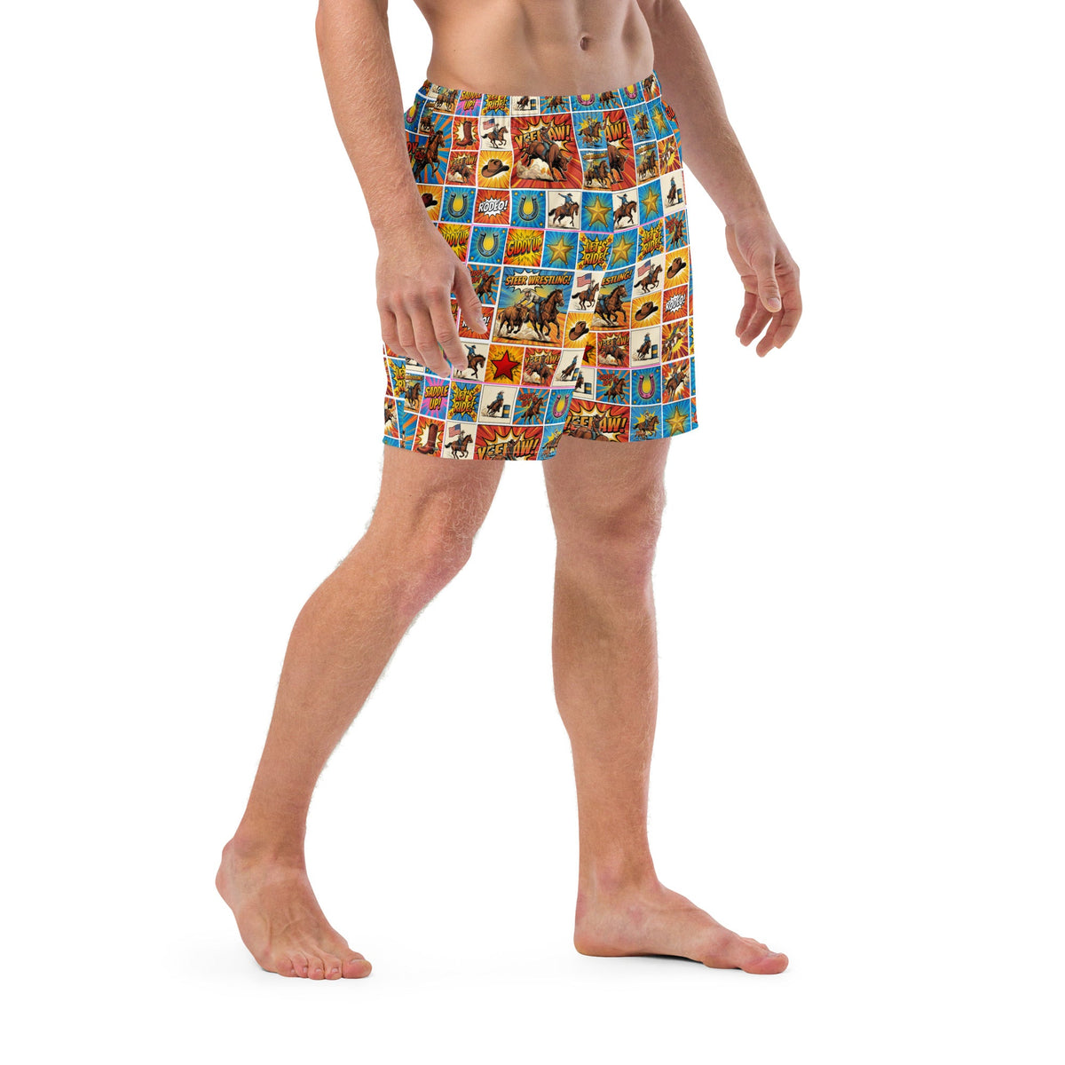 Baha Ranch Yeehaw Comic Corral Rodeo Swim Trunks