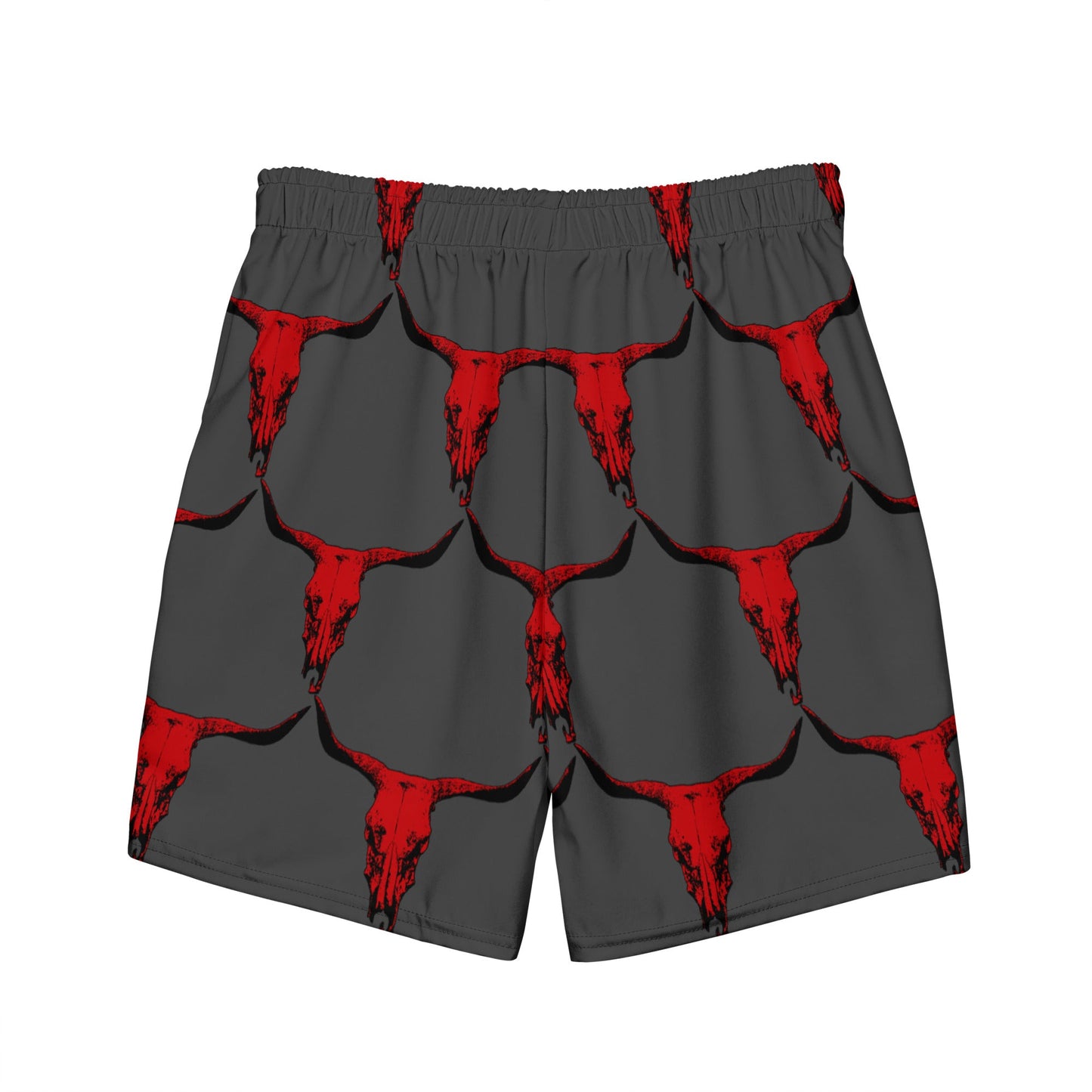Baha Ranch Yeehaw Red Bull Skull Men's Swim Trunks