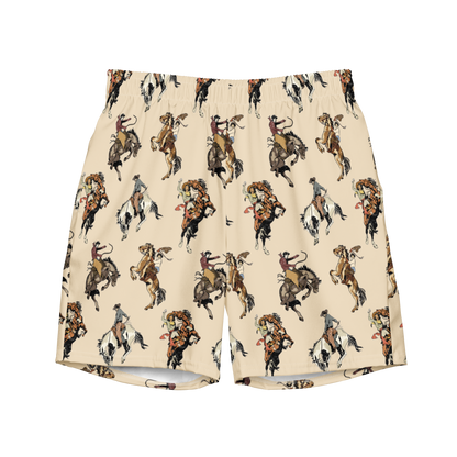 Baha Ranch Yeehaw Vintage Cowgirl Men's Swim Trunks