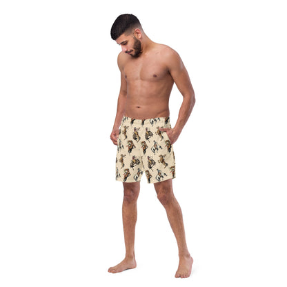 Baha Ranch Yeehaw Vintage Cowgirl Men's Swim Trunks