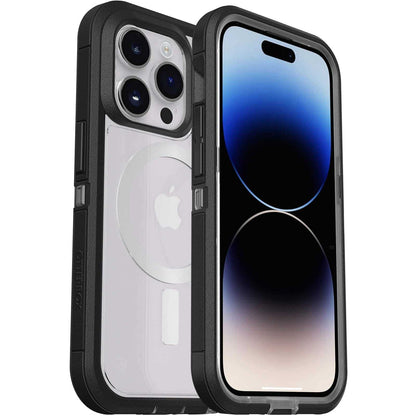 Otterbox Defender Xt Clear Iphone 14 Pro Case, Black, Crystal Us Military Mil Standard