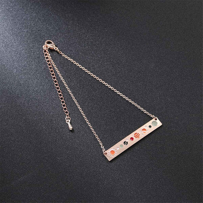 Orange & Rose Goldtone Celestial ID Bracelet