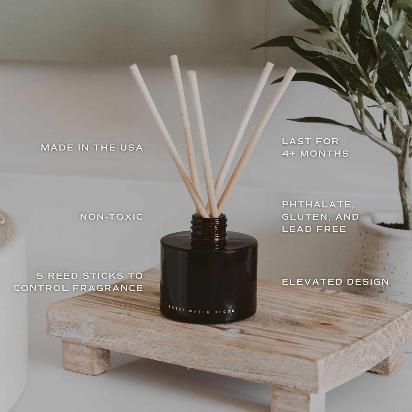 Hello Fall Amber Tinted Glass Jar Reed Diffuser