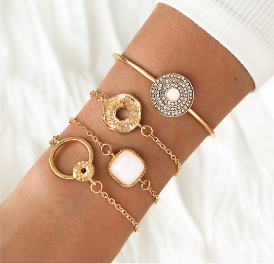 White / Gold-
