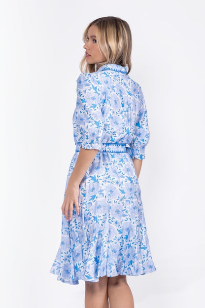 Analia Dress 41" (Blue Flower)