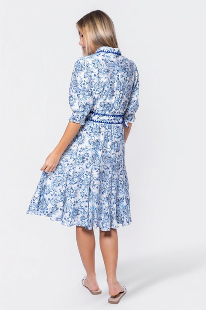 Analia Dress 42" (Blue Pattern)