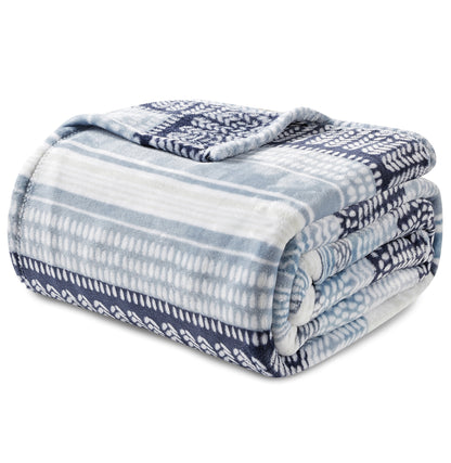 Elegant Comfort Printed Bed or Oversized Couch Blanket - Lightweight for All Season Warmth
