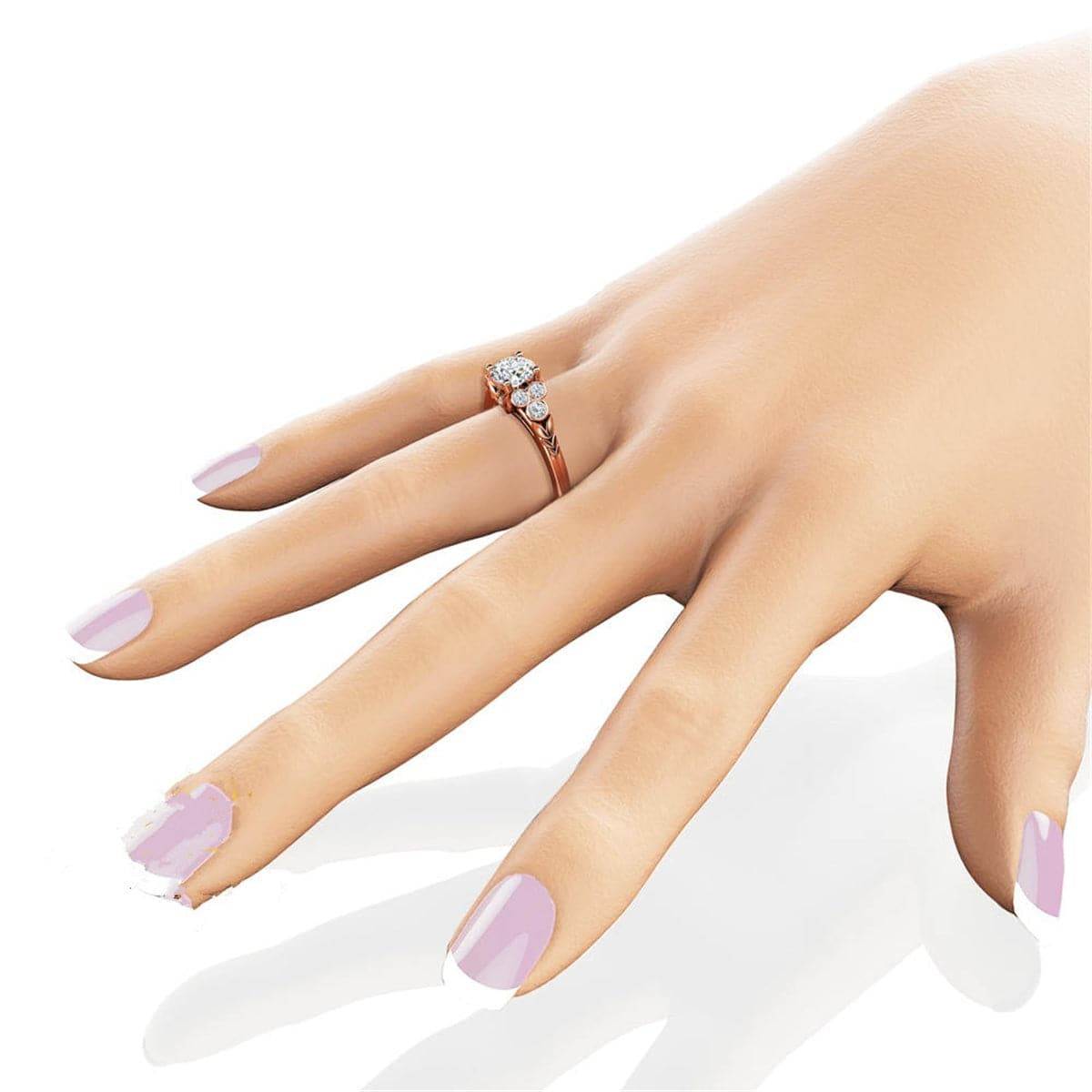 Cubic Zirconia & Rose Goldtone Flower Ring