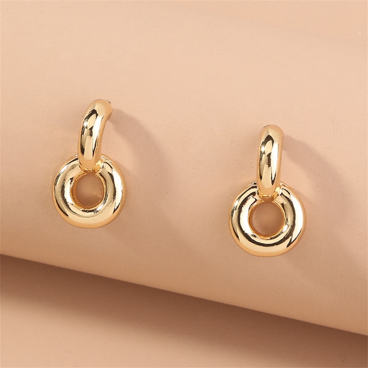 Goldtone Doughnut Drop Earrings