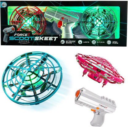 Pink and green scoot and white gun-