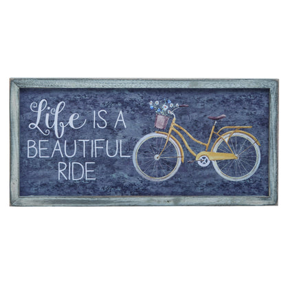 MDF Enjoy the Ride Sign Set of 2 Spring Home Decorations Wall Sign Panels for Spring and Summer