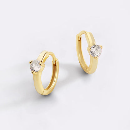 Mint & Lily Solitaire Birthstone Huggie Hoop Earrings