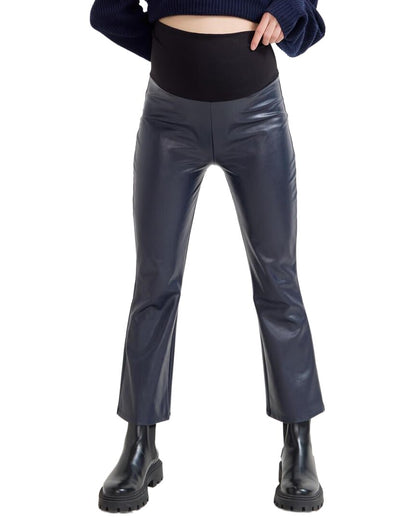 Hatch the Vegan Stretch Leather Crop Flare Pant