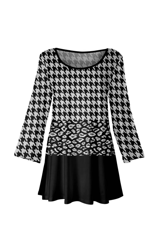Black and White Houndstooth and Leopard-