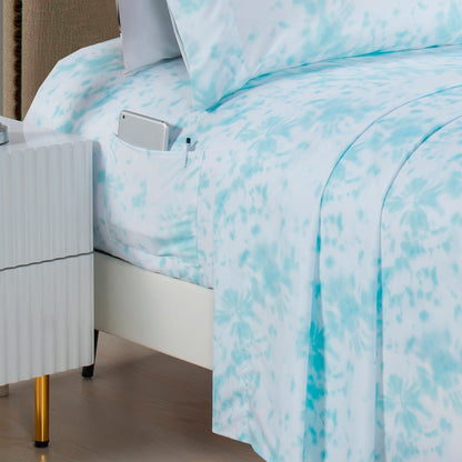 Elegant Comfort 6-Piece Colorful Tie Dye Pattern Sheet Set - Soft as a Hotel Premium Quality Bedding