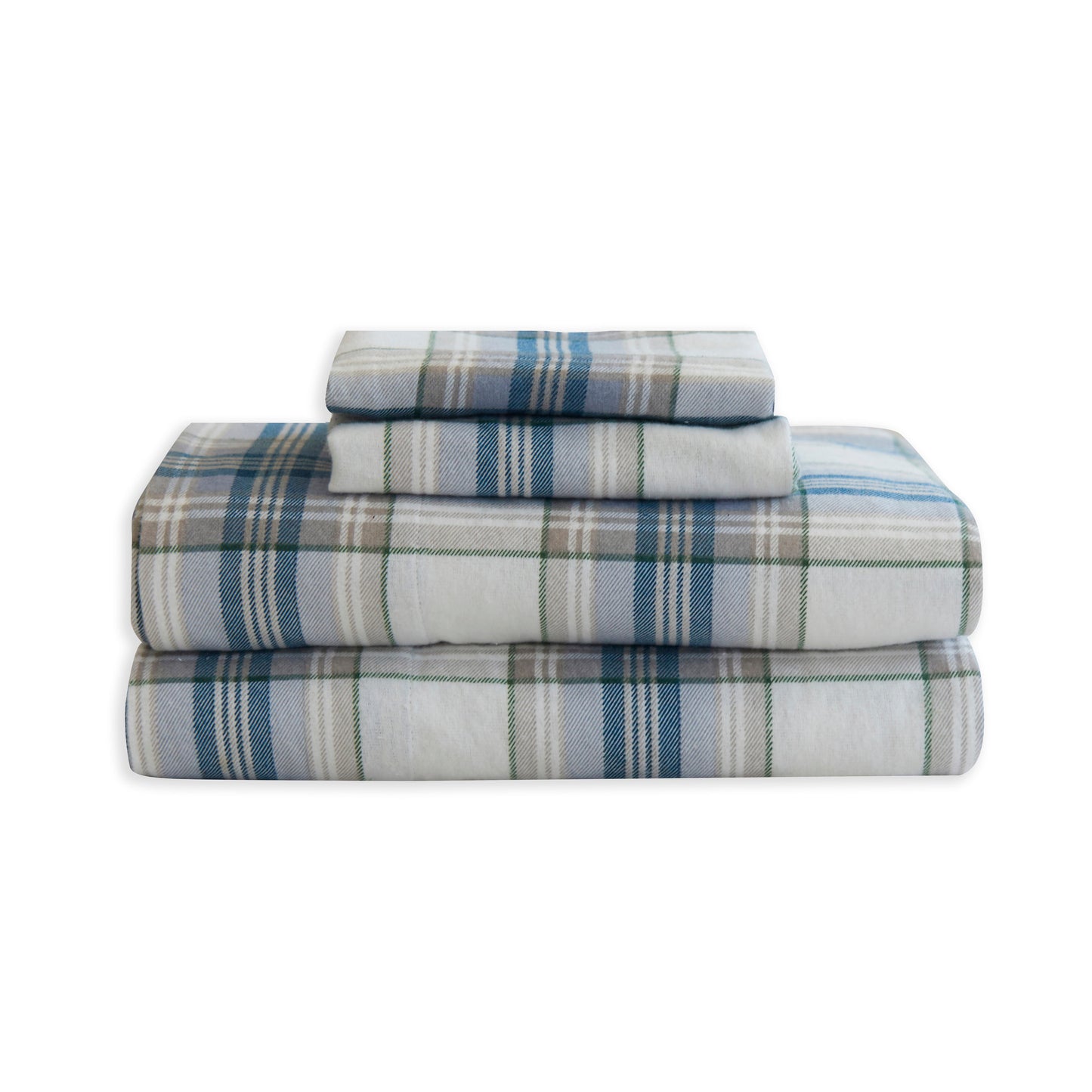 Elegant Comfort Flannel Plaid - 100% Turkish Cotton Flannel, 4-Piece Flannel Sheet Set