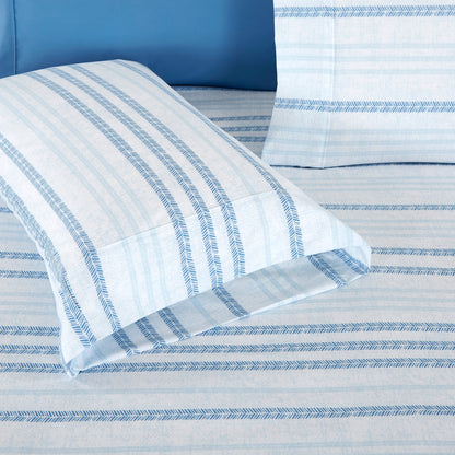 Elegant Comfort 6-Piece Floral and Stripe Pattern Sheet Set - Soft as a Hotel Premium Quality Bedding