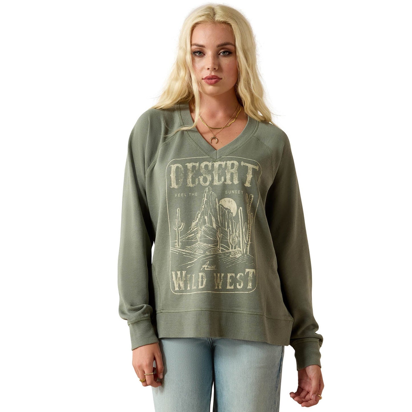 Ariat Women's Western Victoria Oversized Sweatshirt – Cozy French Terry Pullover