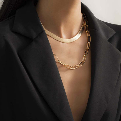 Goldtone Snake Chain Necklace Set