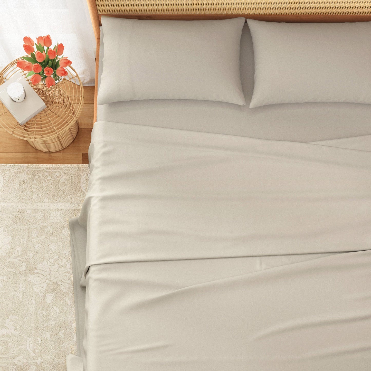 Patina Vie Maison Pre-Washed Microfiber Ultra-Soft Solid Bed Sheet Set