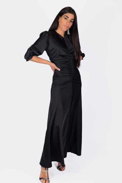 Audrey Dress Short Sleeve (Black Solid)
