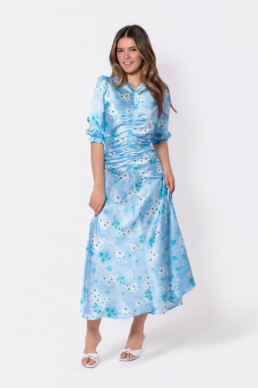 Audrey Dress Short Sleeve (Mint Flower)