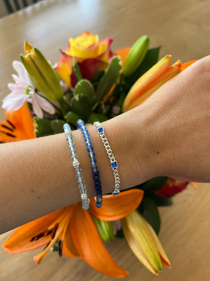 Blue Crystal Beaded Bangle
