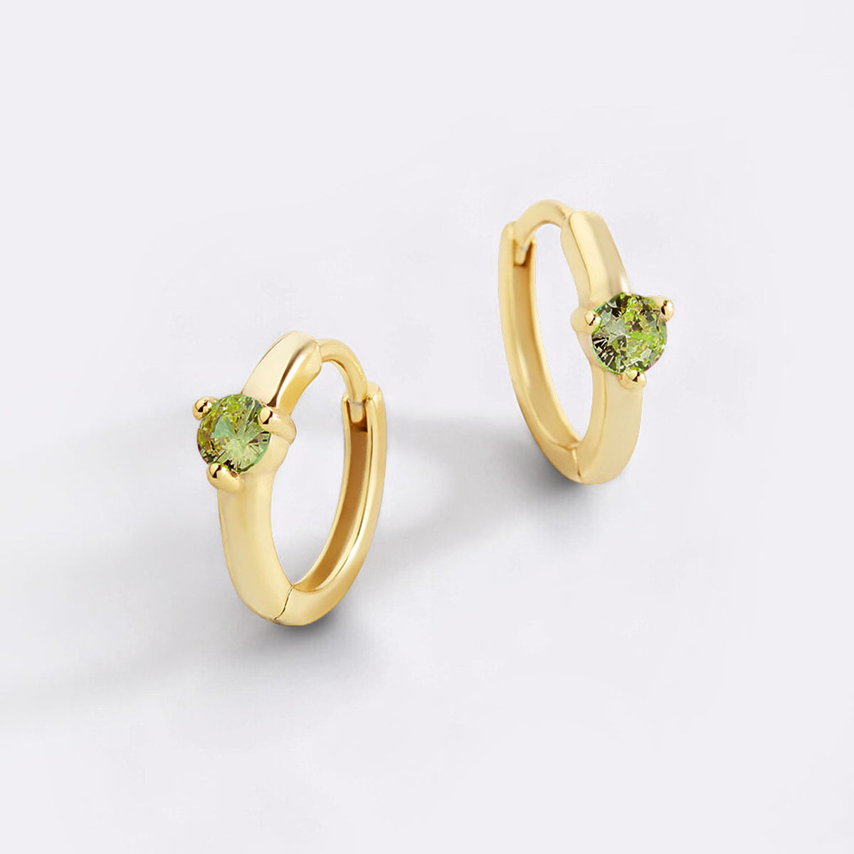 Mint & Lily Solitaire Birthstone Huggie Hoop Earrings