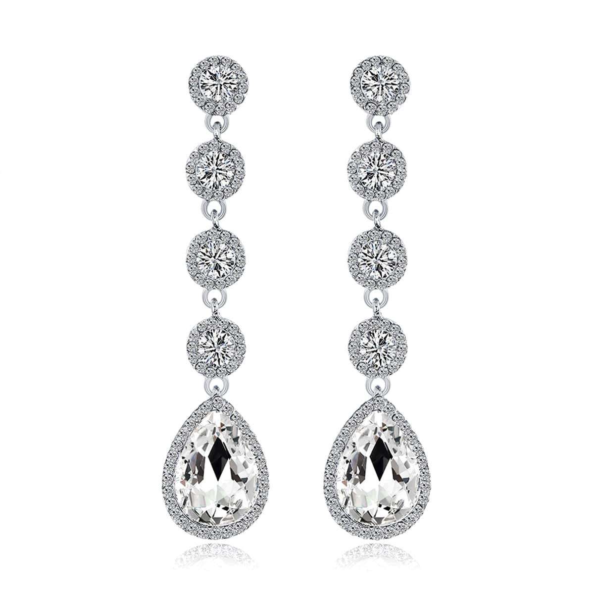 Crystal & Cubic Zirconia Tiered Drop Earrings