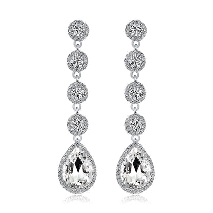 Crystal & Cubic Zirconia Tiered Drop Earrings