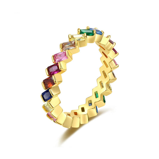 Multicolor Crystal & Goldtone Band