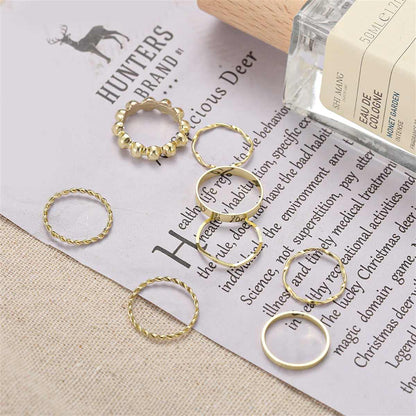 Goldtone Twine Ring Set